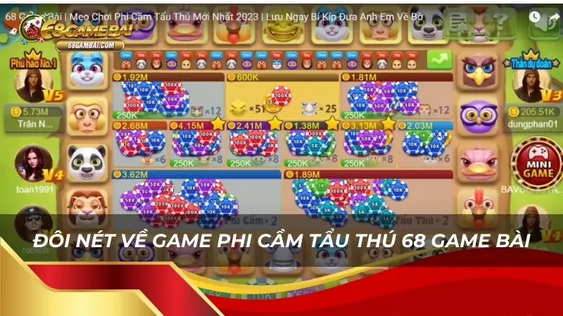 Phi Cầm Tẩu Thú - tựa game thu hút người chơi tại 68 Game Bài 