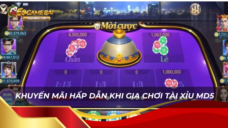 Khám phá những khuyến mãi hấp dẫn khi gia chơi Tài Xỉu Md5 68 Game Bài